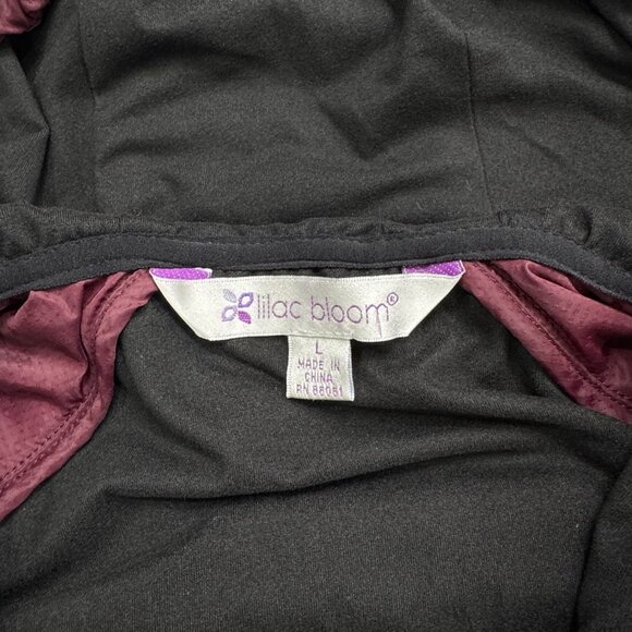 Lilac Bloom Womens Size L Burgundy Quilted Hooded Puffer Vest Full Zip Pockets - Picture 9 of 16